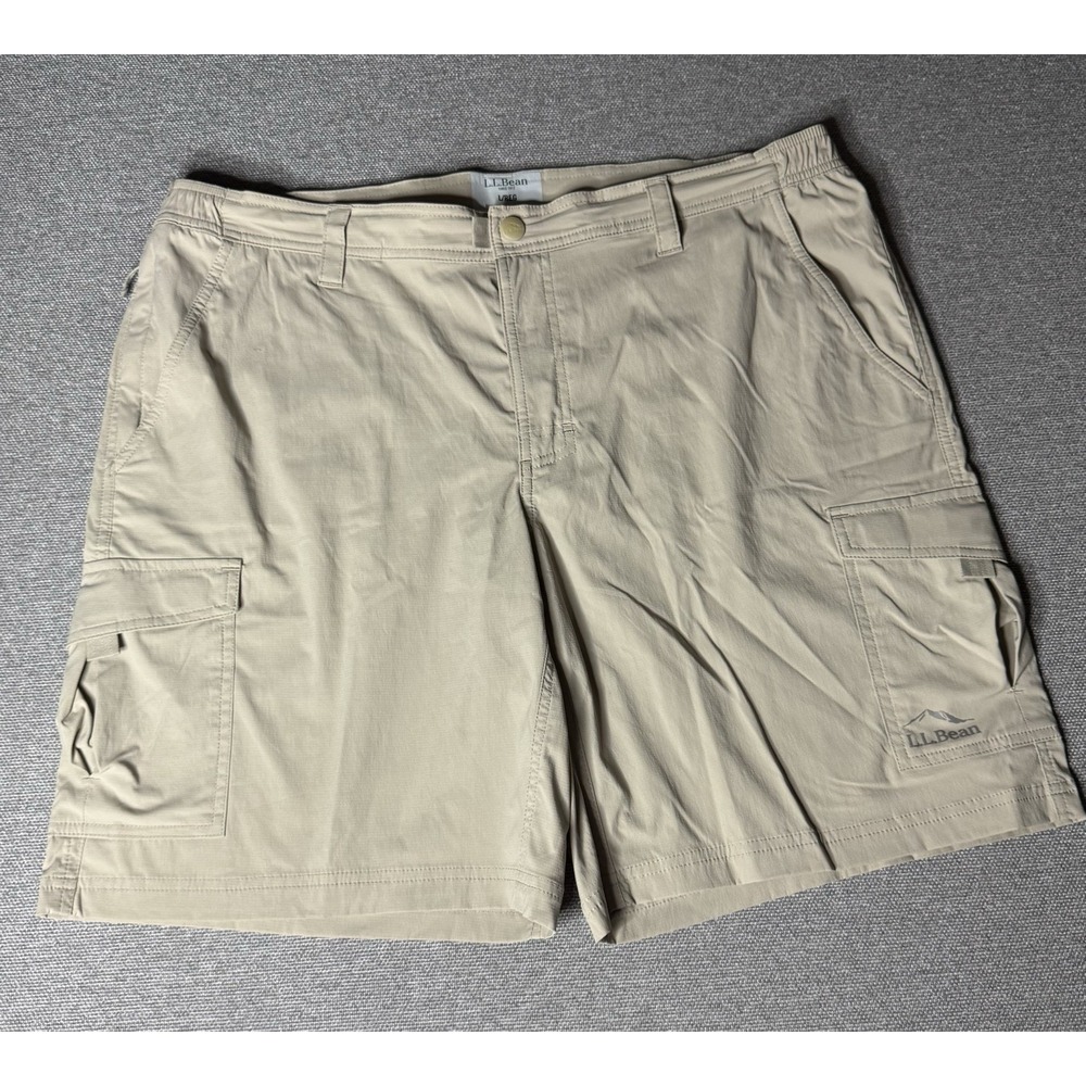 L.L.Bean Shorts Men's Large Khaki Hiking Utility Stretch Canvas Gorpcore Outdoor